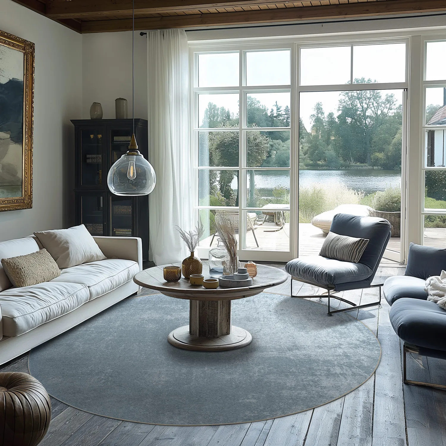 Round rug - Lynton (blue)