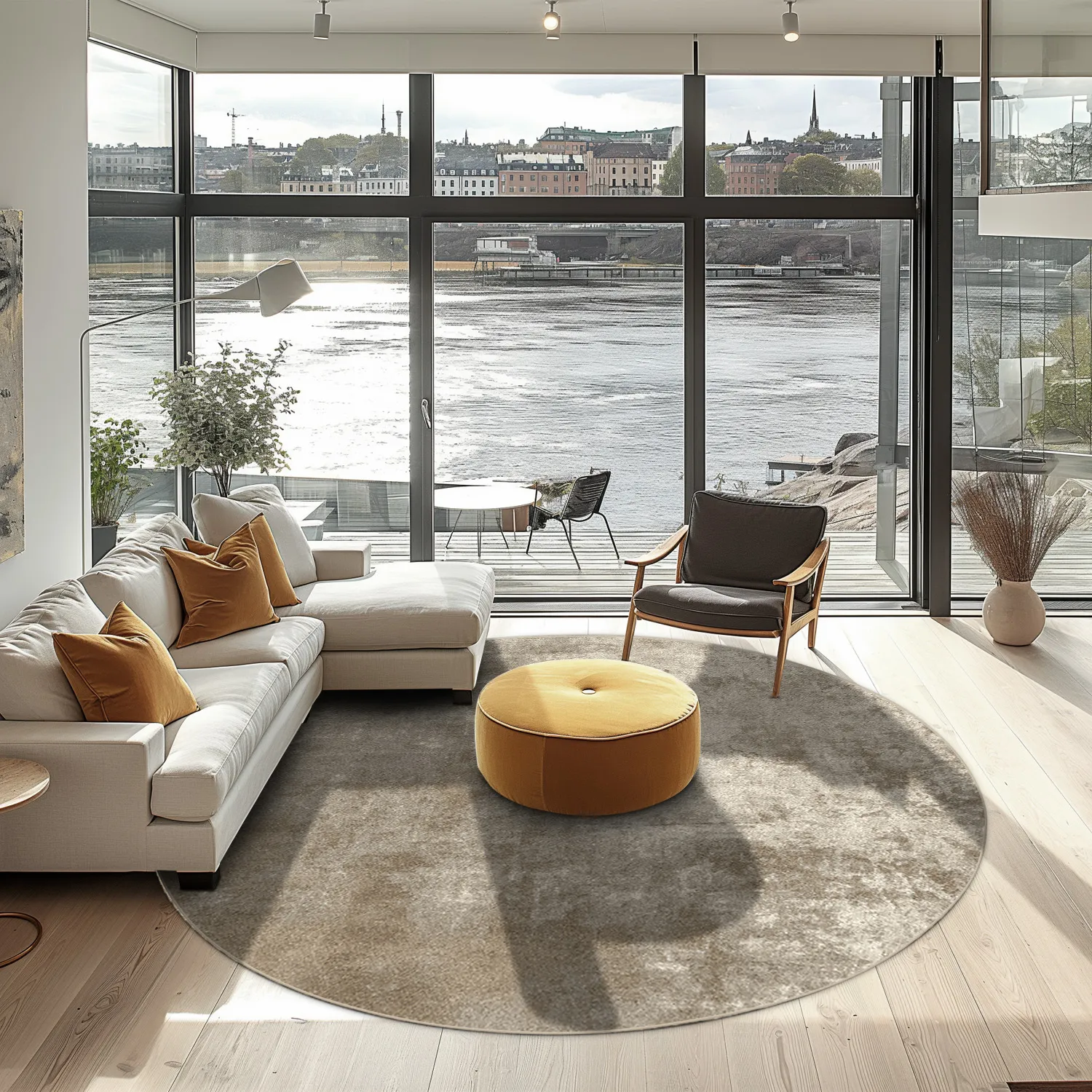 Round rug - Lynton (brown)