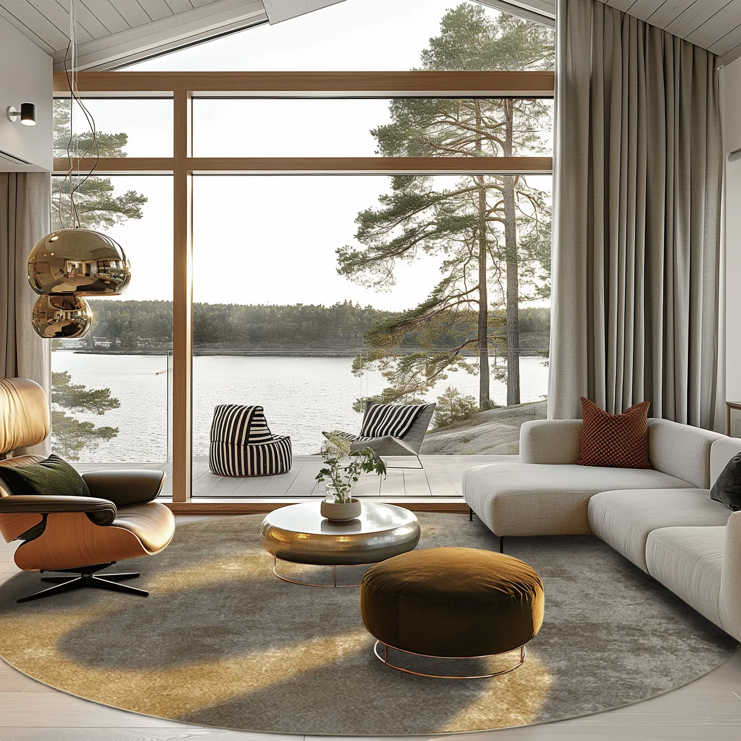 Round rug - Lynton (brown)
