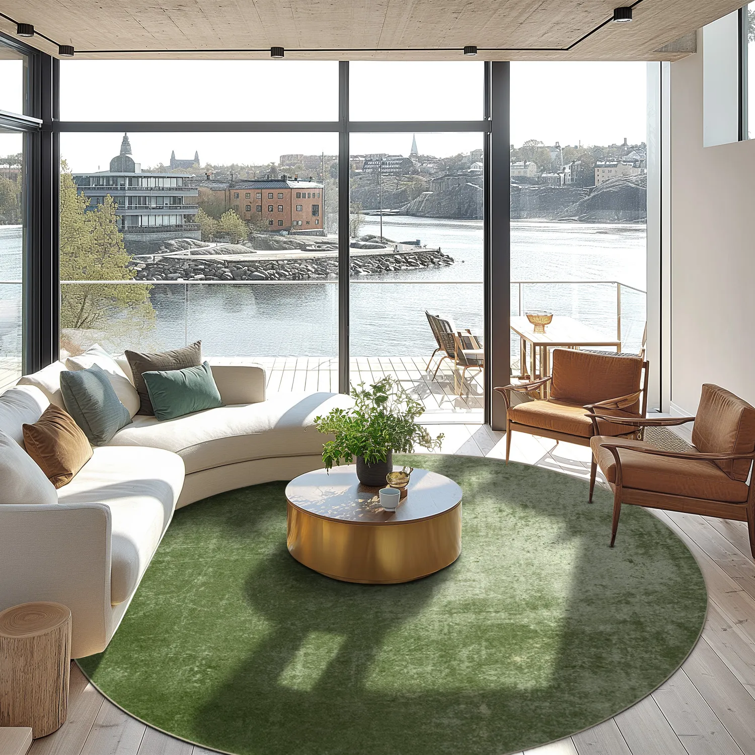 Round rug - Lynton (green)