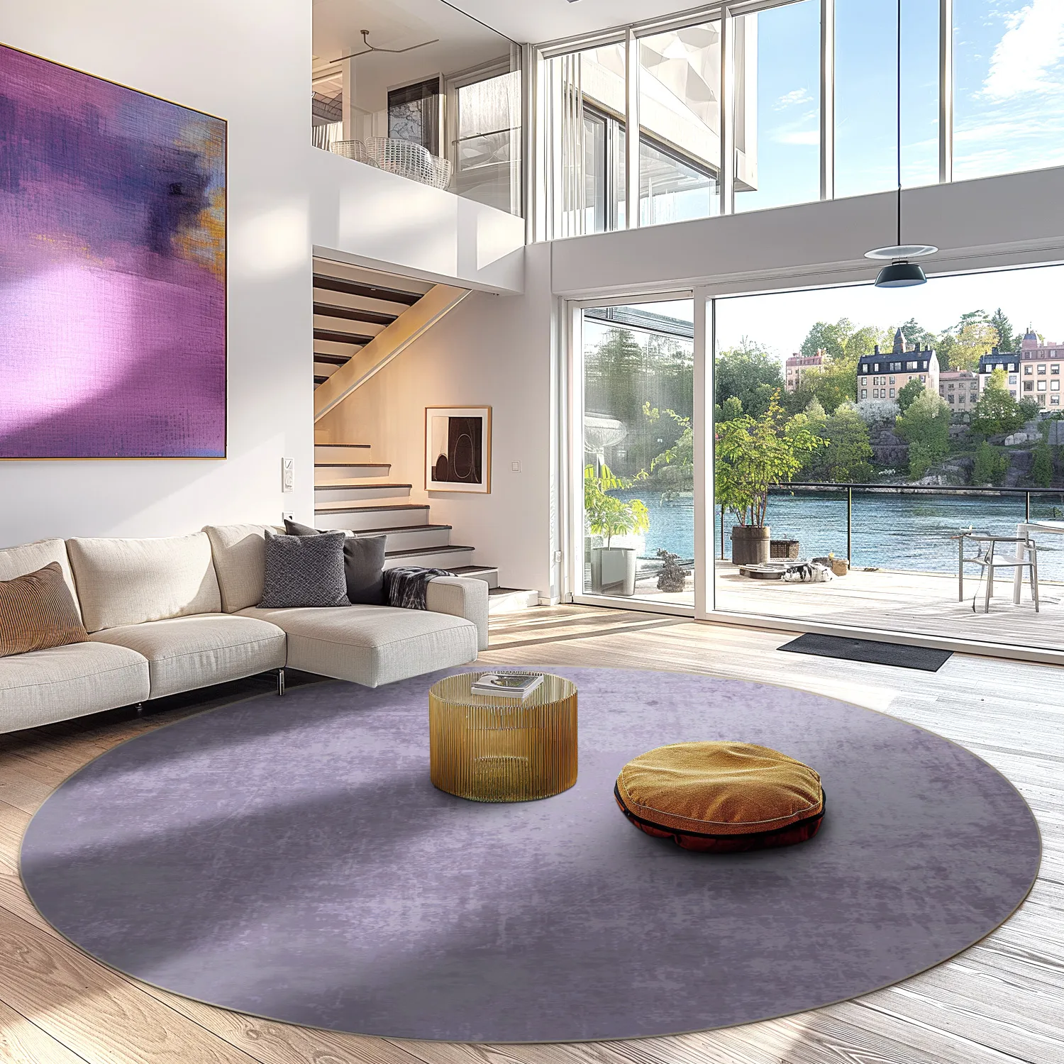Round rug - Lynton (light purple)