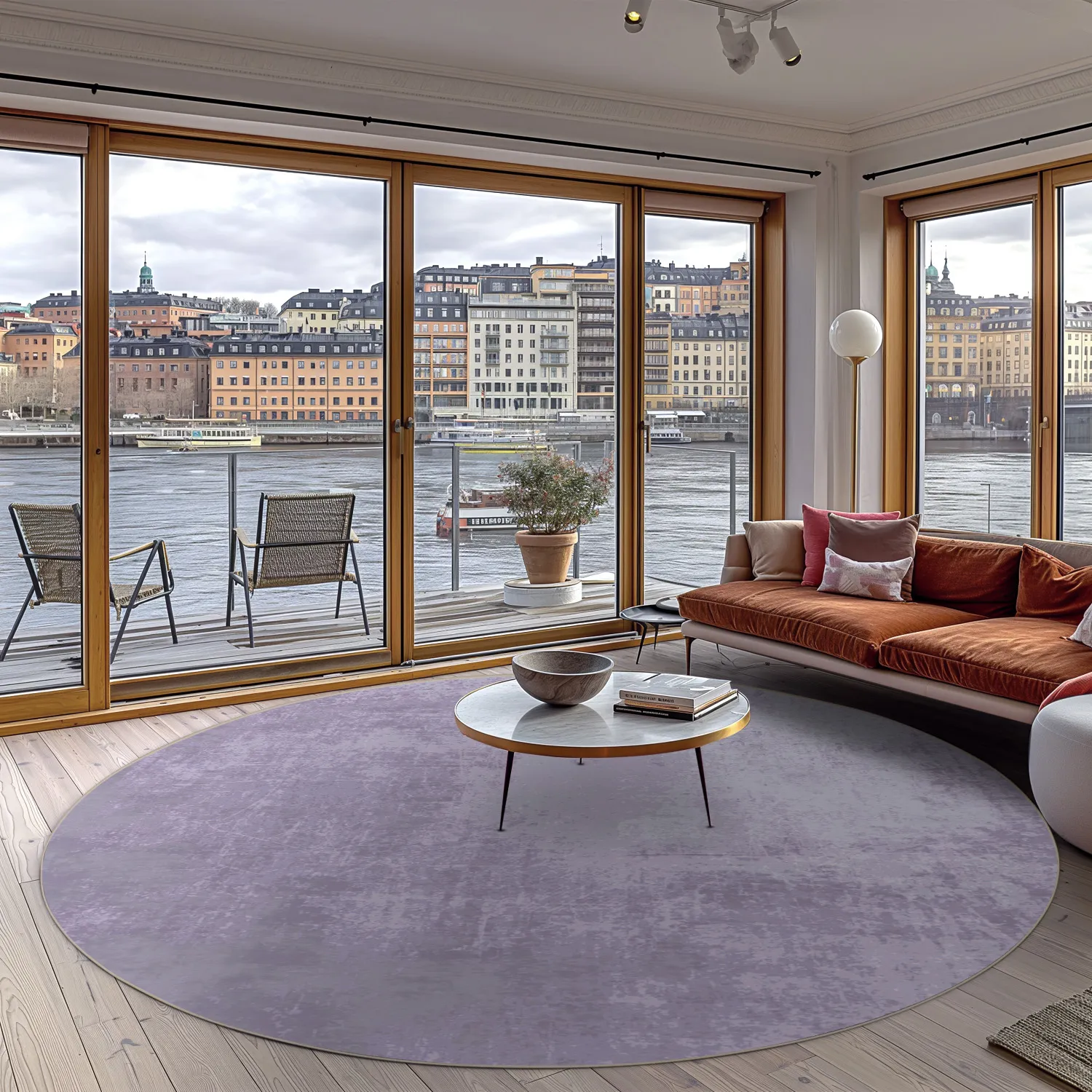 Round rug - Lynton (light purple)