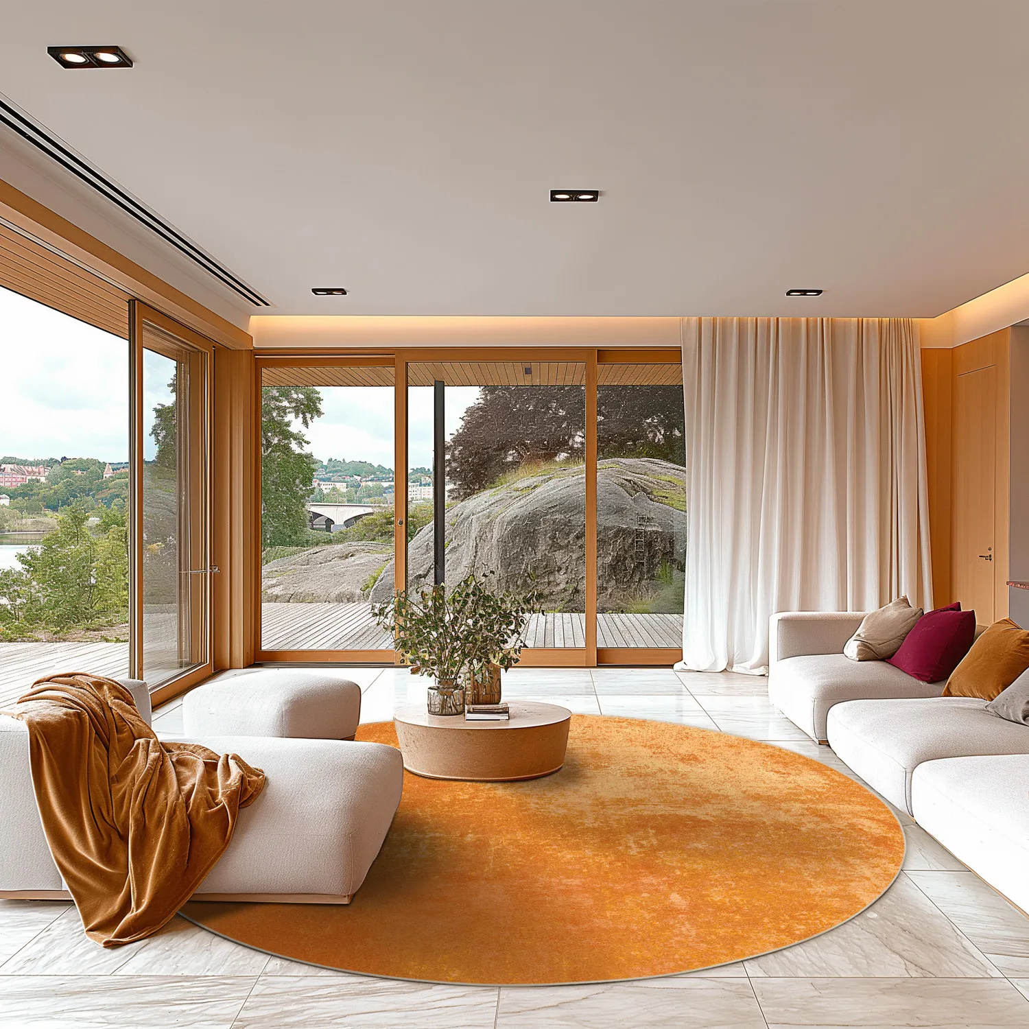 Round rug - Lynton (orange)