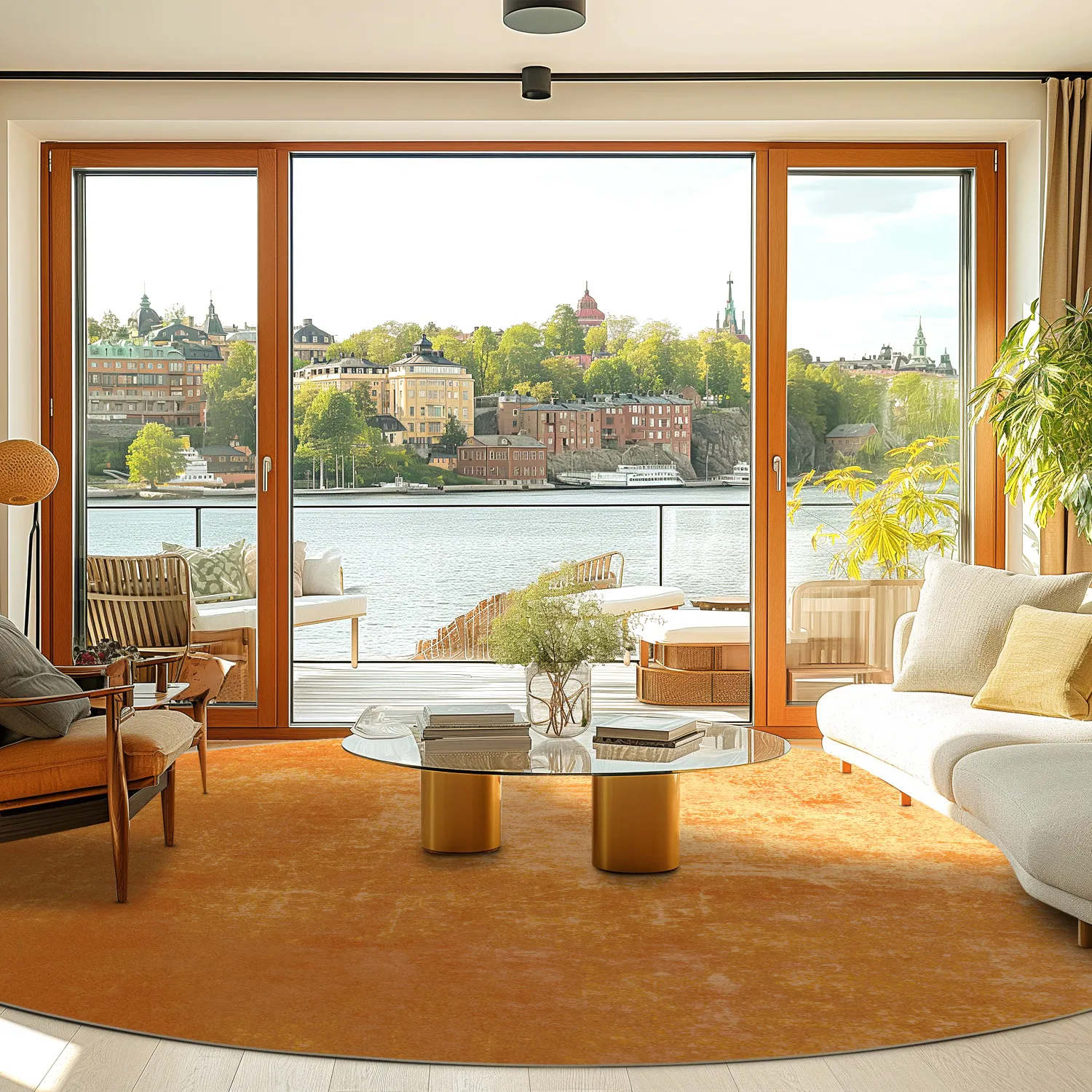 Round rug - Lynton (orange)