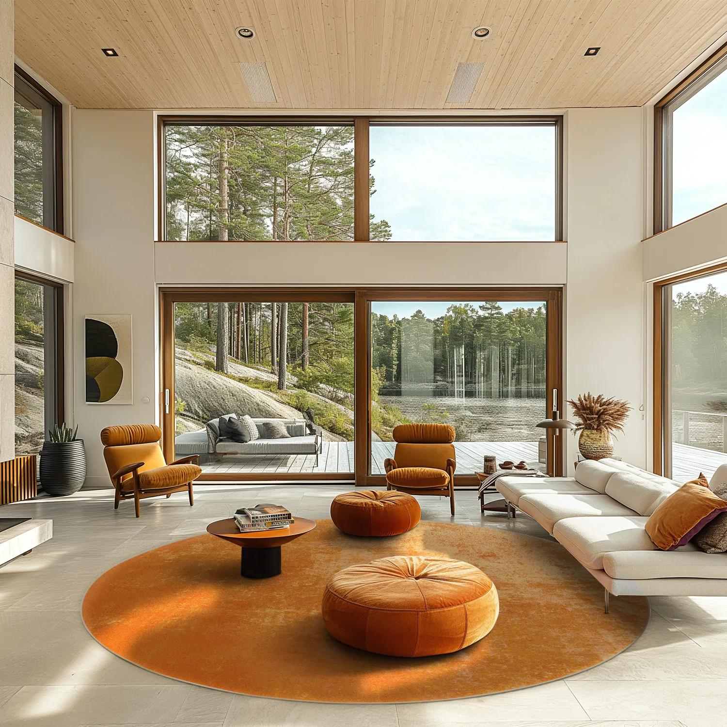 Round rug - Lynton (orange)