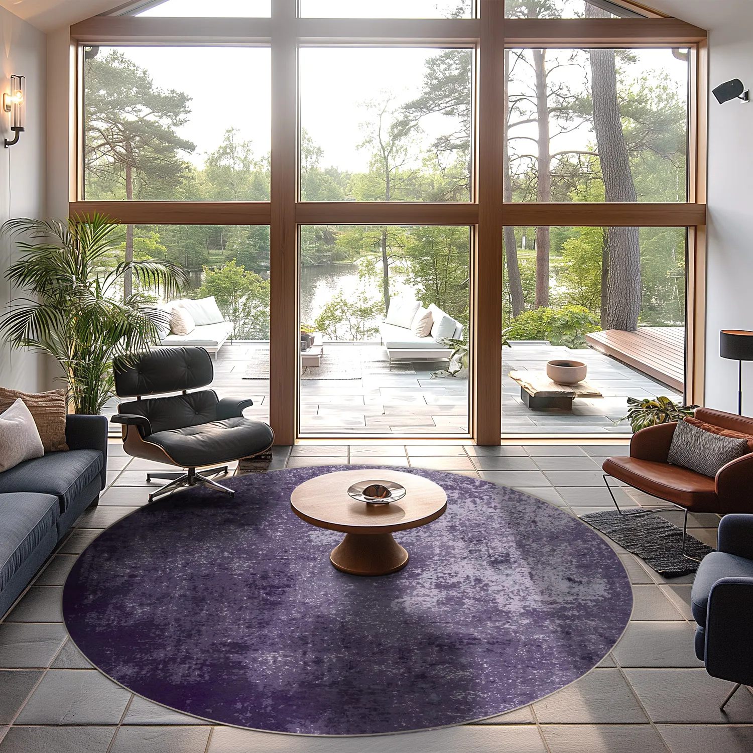Round rug - Lynton (purple)