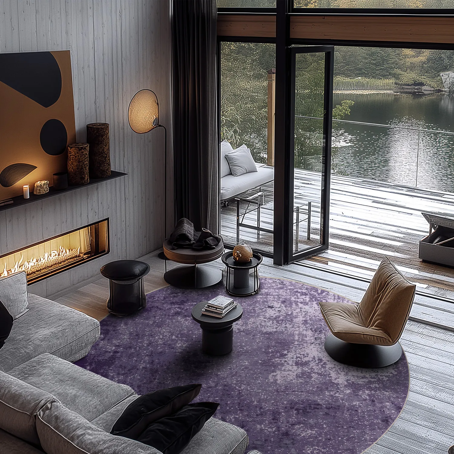Round rug - Lynton (purple)