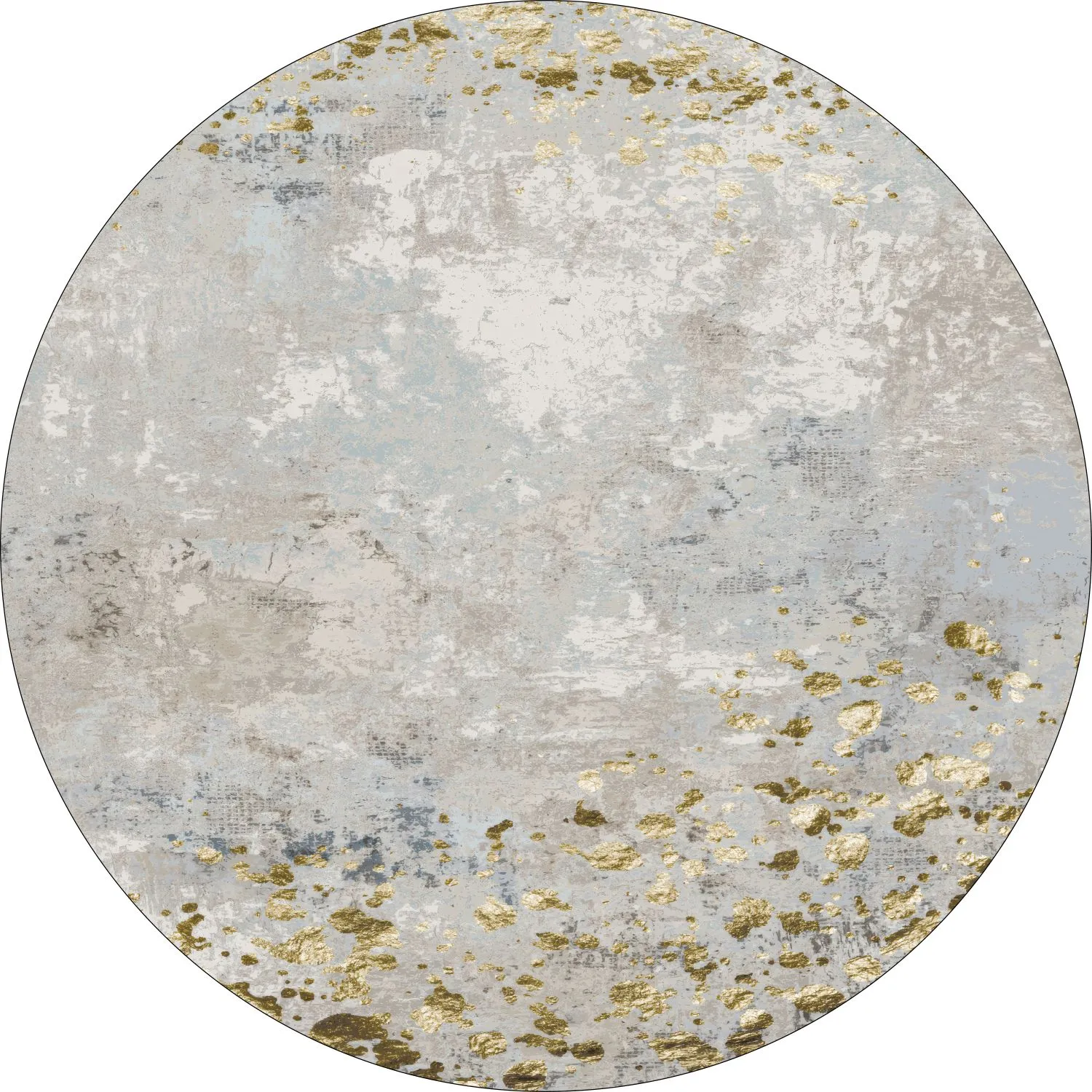 Round rug - Maude (grey/gold)