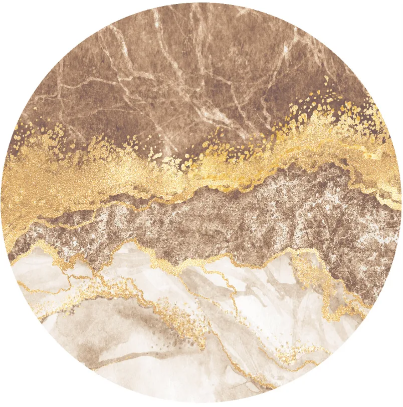 Round rug - Padova (brown/white/gold)
