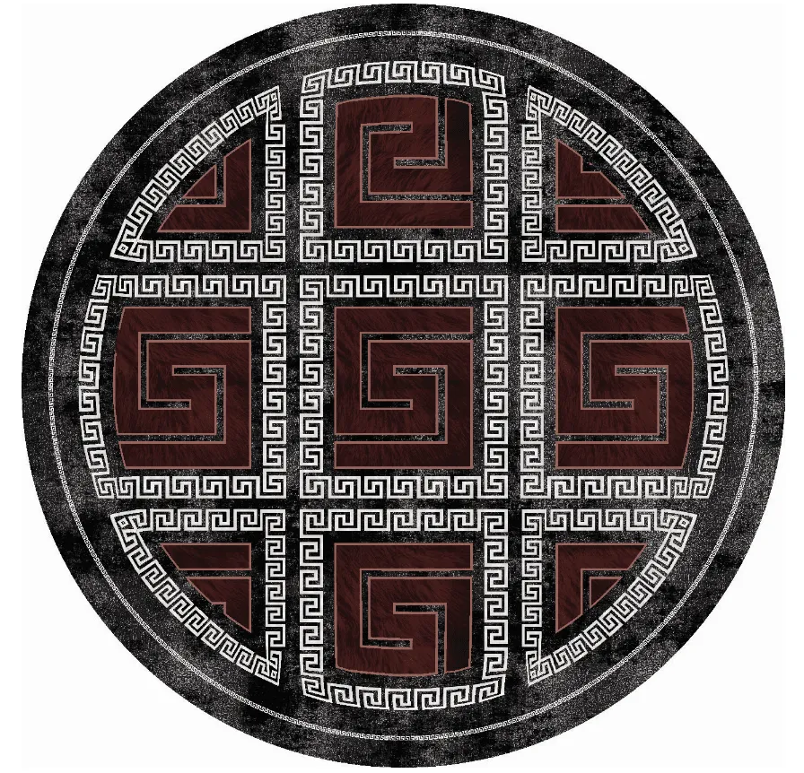 Round rug - Milos (black/red)