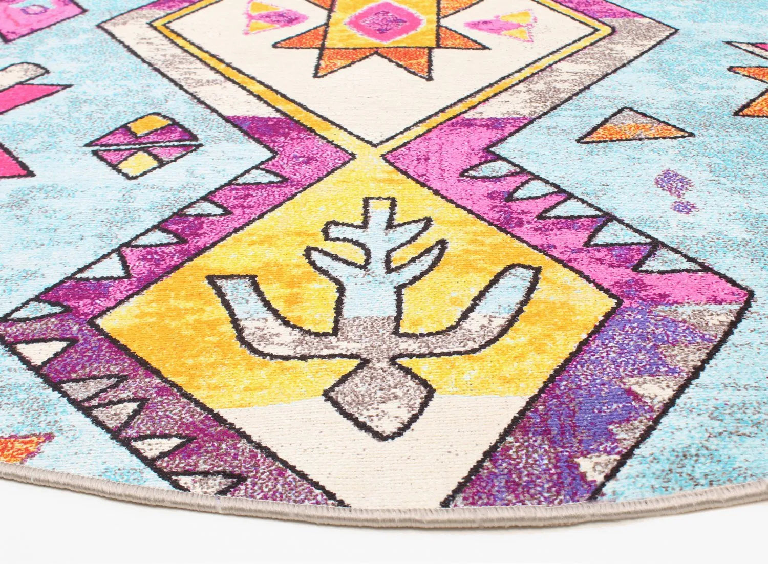Round rug - Misare (blue/multi)
