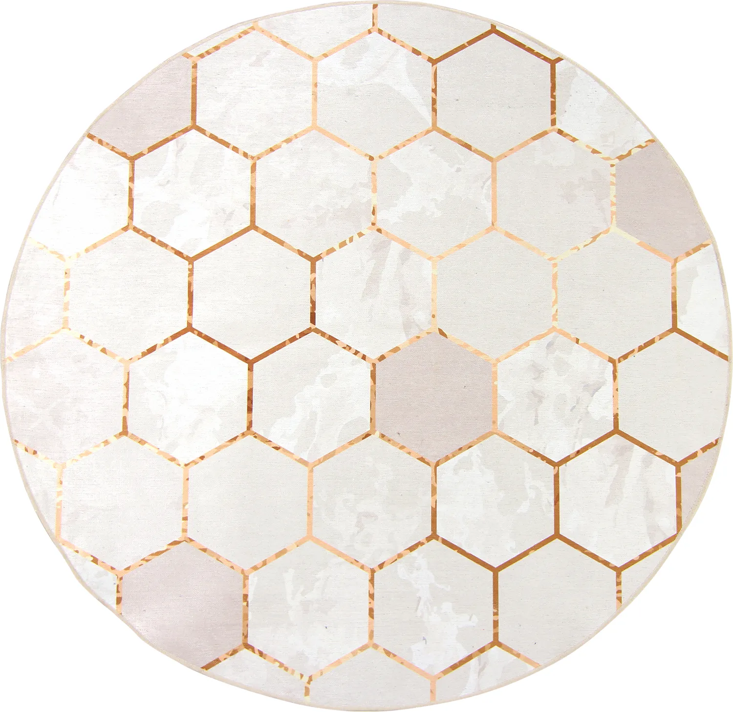 Round rug - Morino (beige/white/gold)