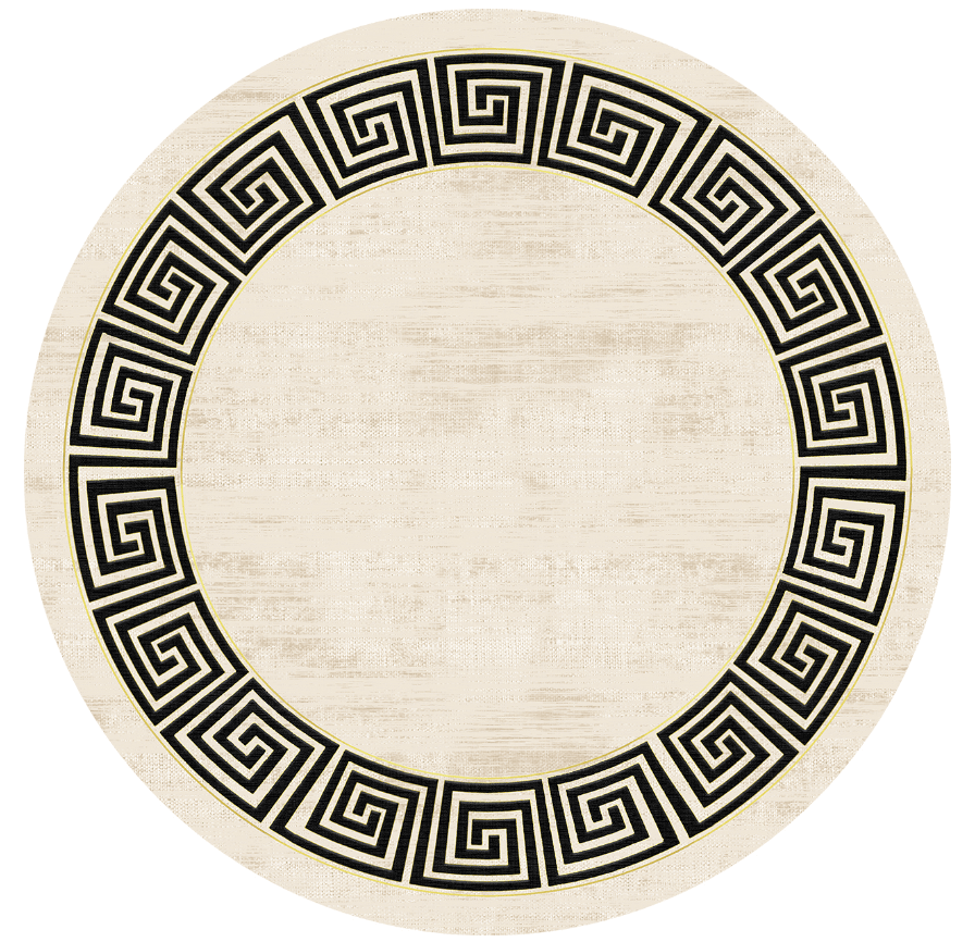 Round rug - Mytos (beige/black)