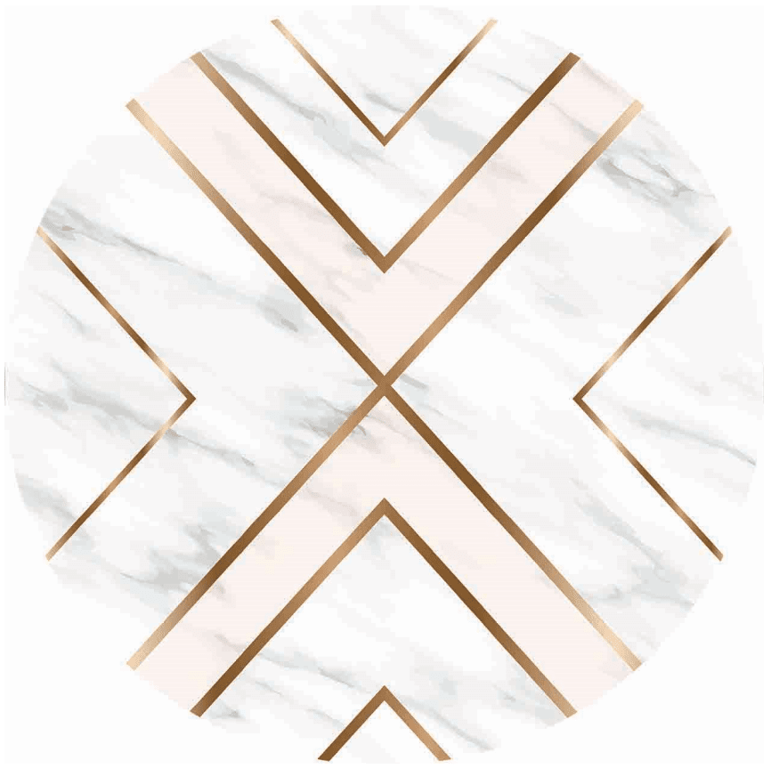 Round rug - Nemea (white/pink/gold)