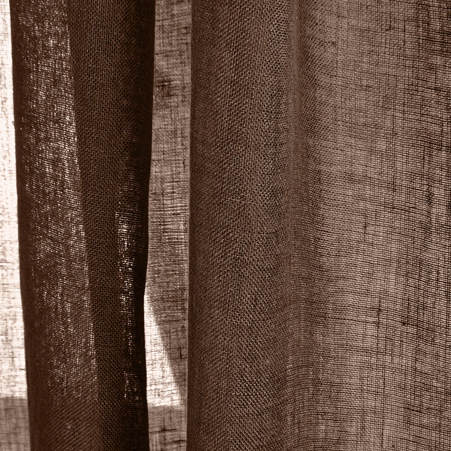 Curtains 2-Pack - Linen Curtain Noemi (dark brown)