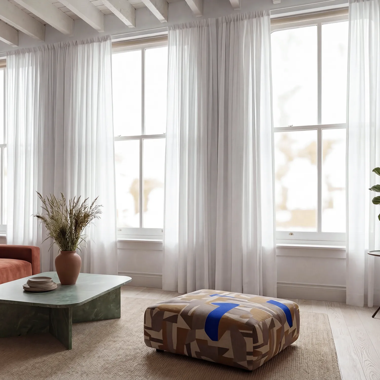 Curtains 2-Pack - Linen Curtain Noemi (white)