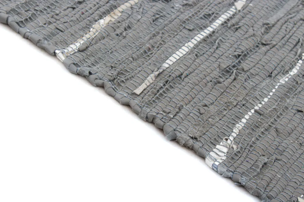 Rag rug - Nordal Design (grey - 100% leather)