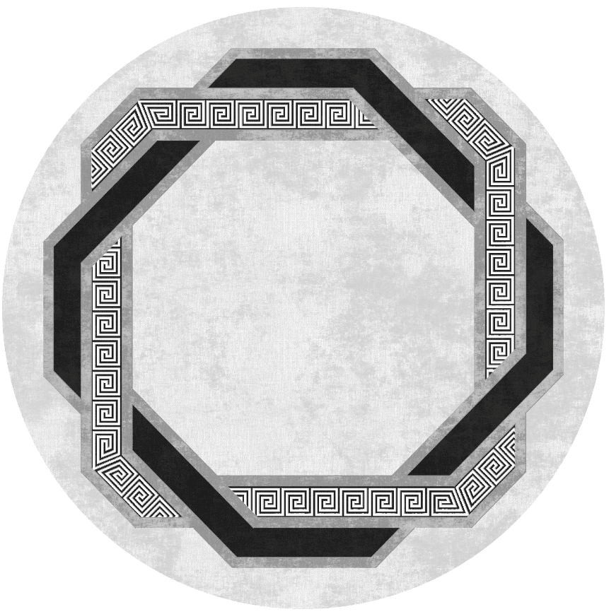 Round rug - Olympia (black/white)