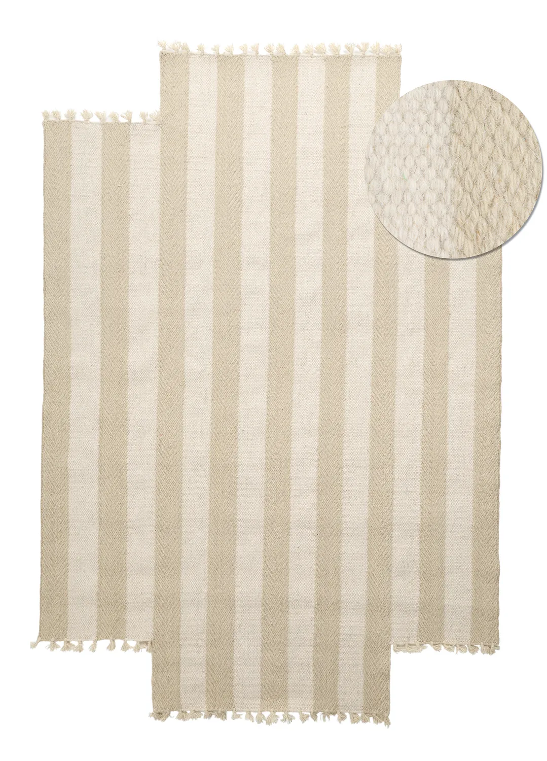 Irregular wool rug - Kystaro (cream/beige)