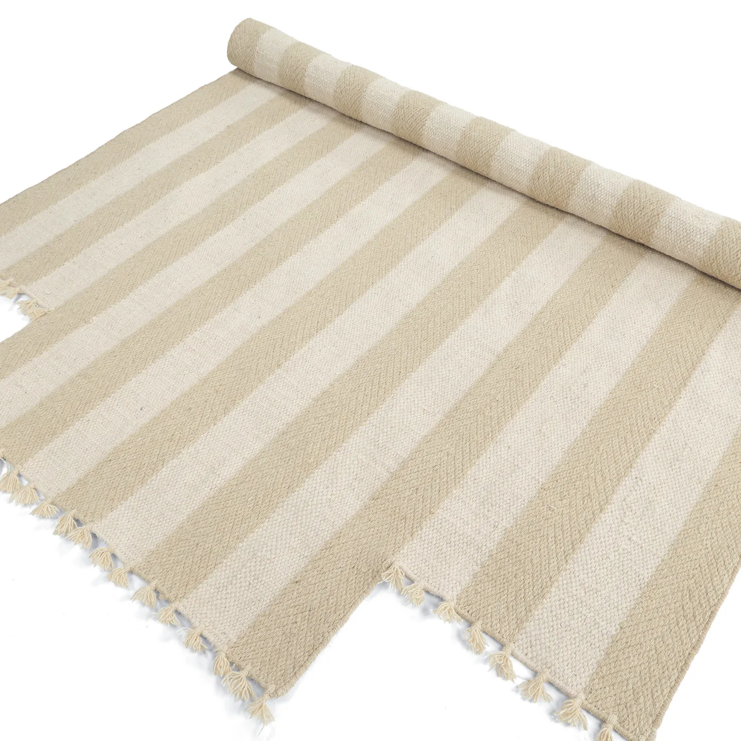 Irregular wool rug - Kystaro (cream/beige)