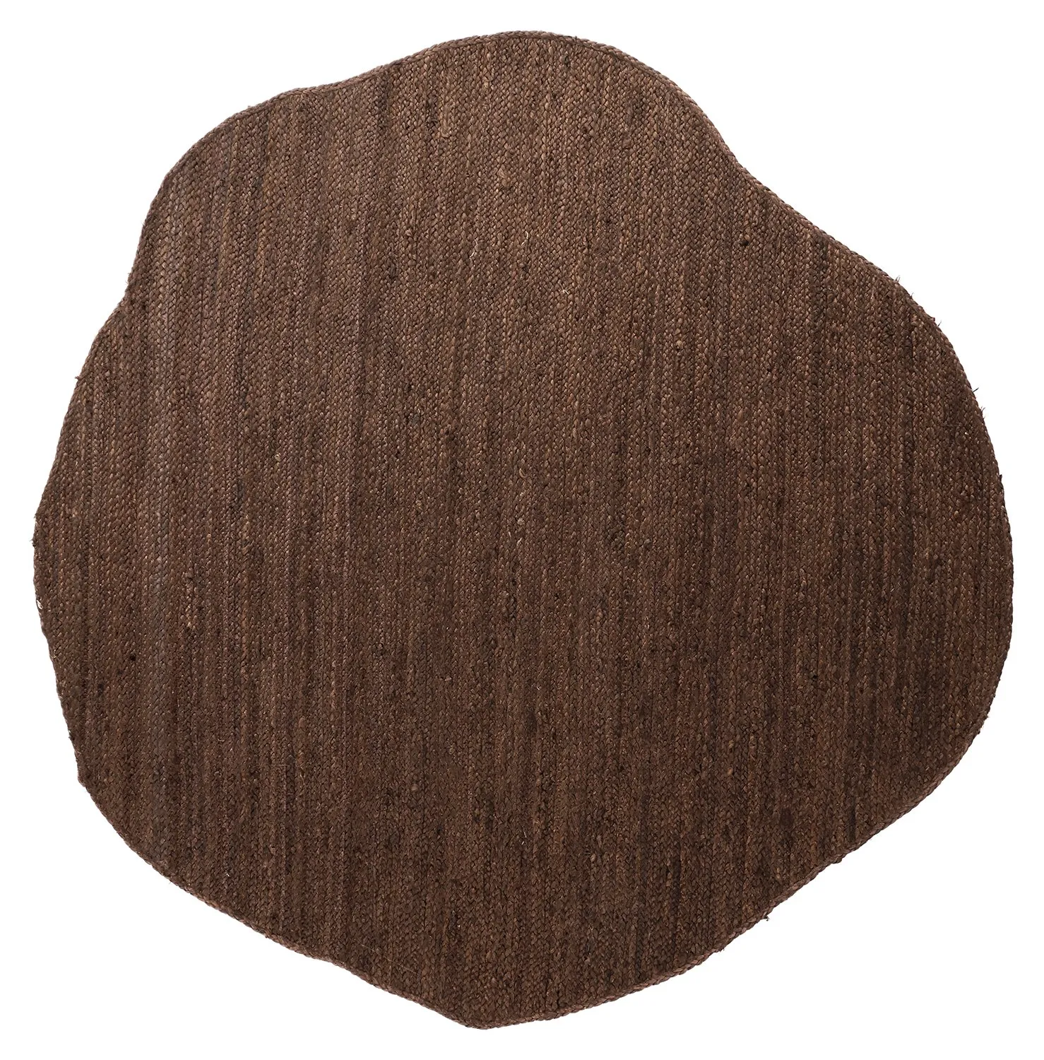 Irregular round jute rug - San Francisco (brown)
