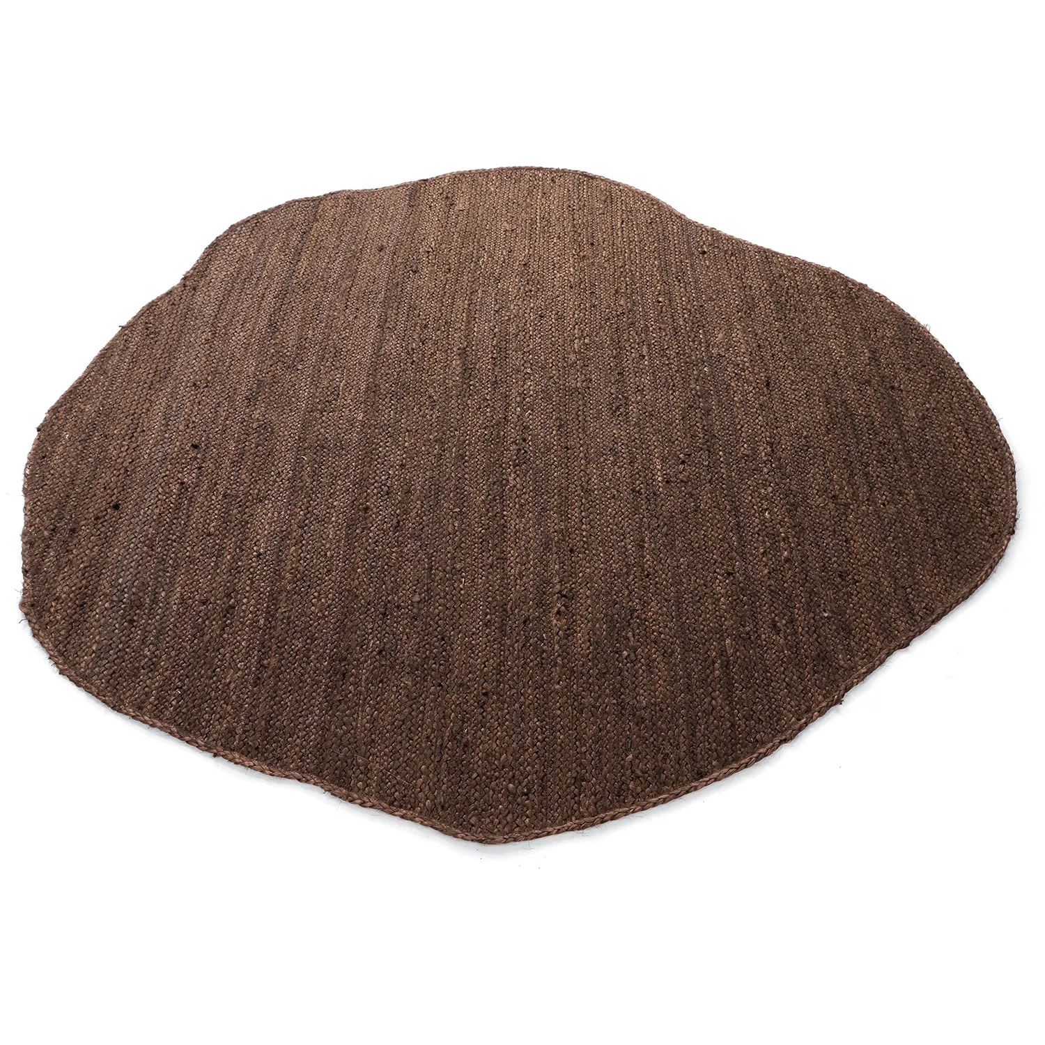 Irregular round jute rug - San Francisco (brown)