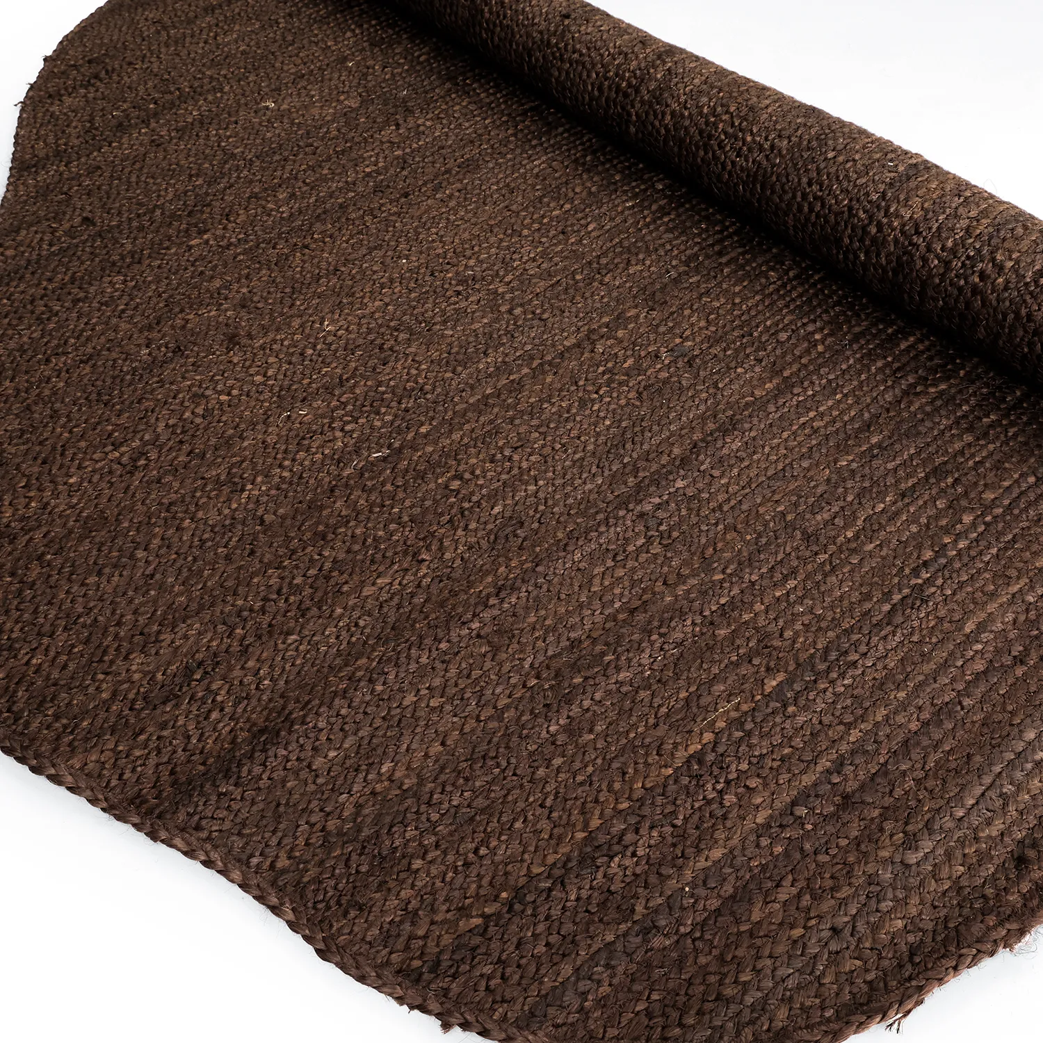 Irregular round jute rug - San Francisco (brown)