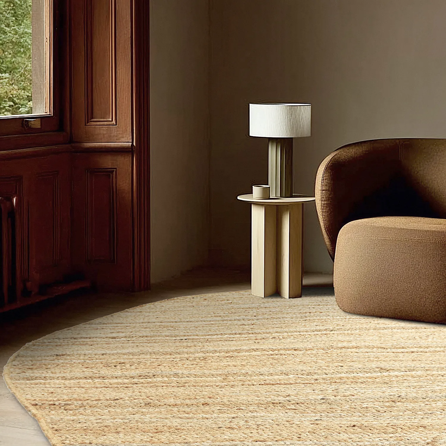 Irregular round jute rug - San Francisco (jute)