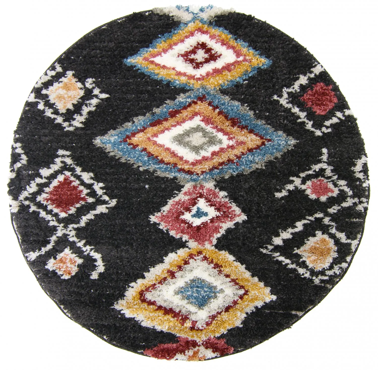 Round rugs - Macchia (black/multi)
