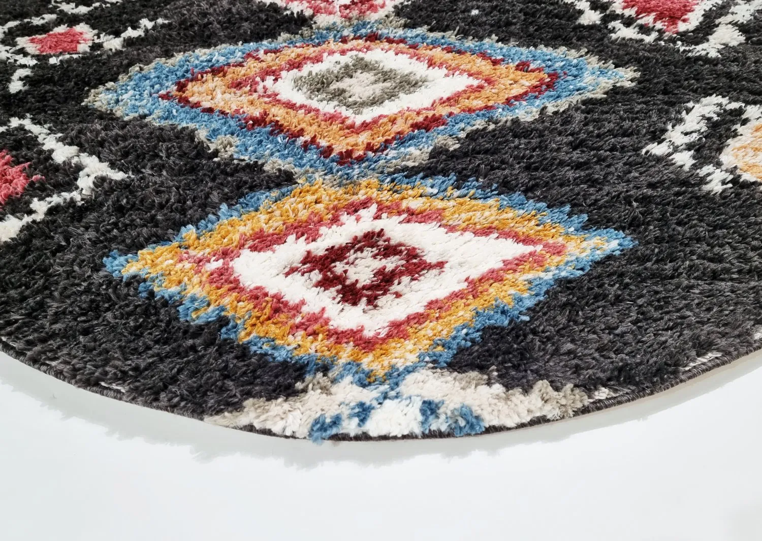 Round rugs - Macchia (black/multi)