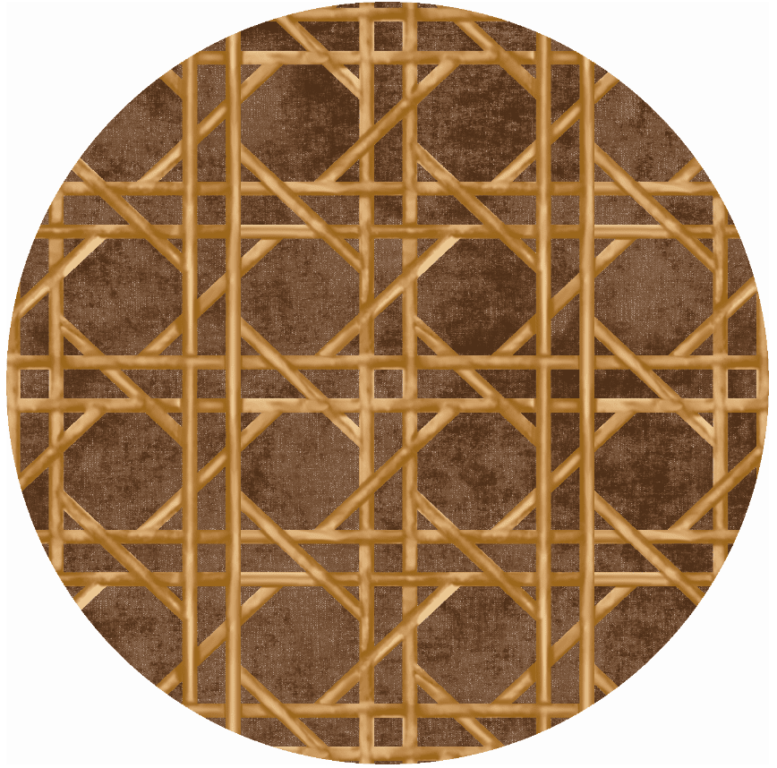 Round Rug Pachino Brown Gold, Brown Round Rugs For Living Room