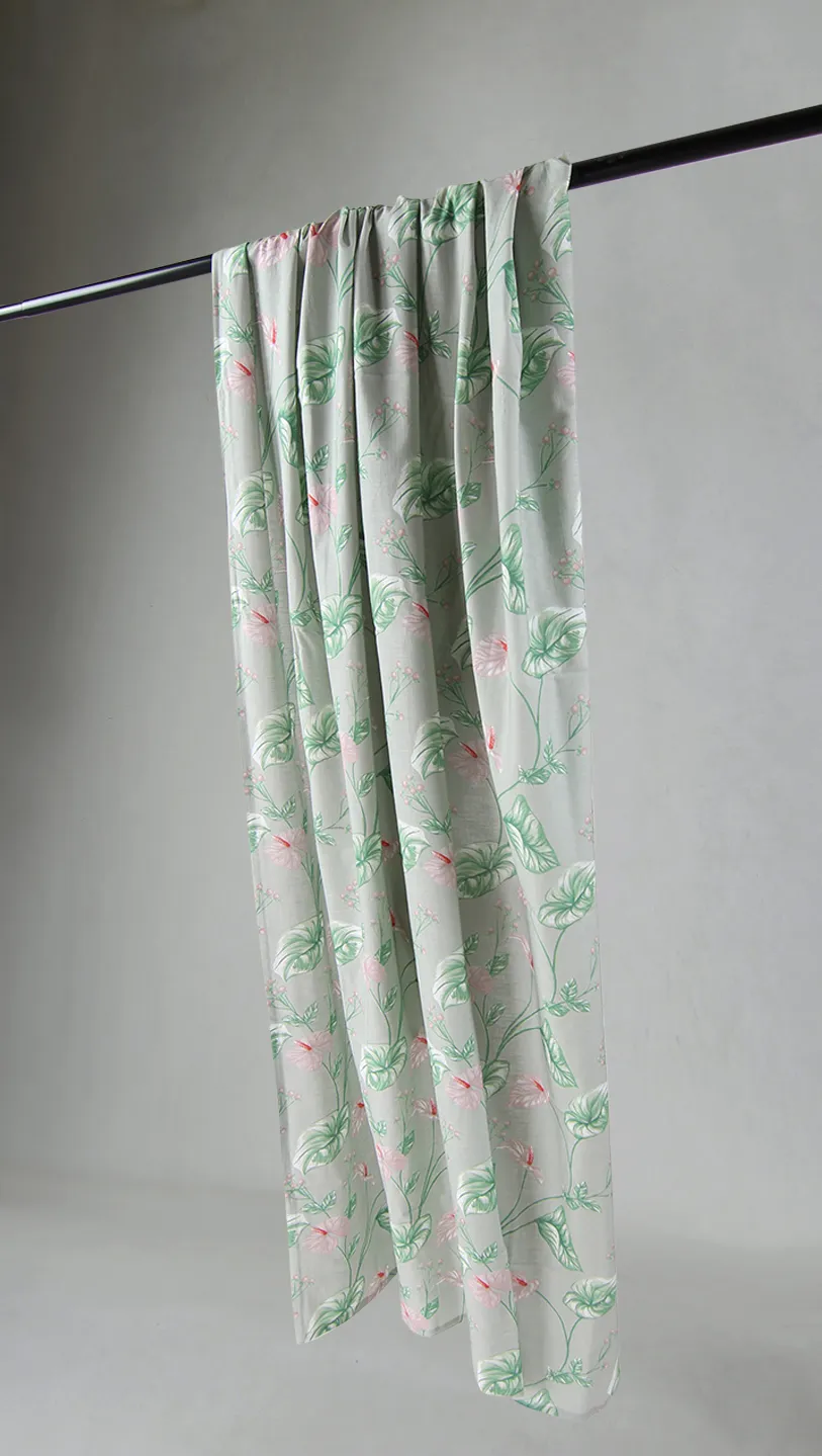 Curtains - Cotton curtain Adella (green/purple)