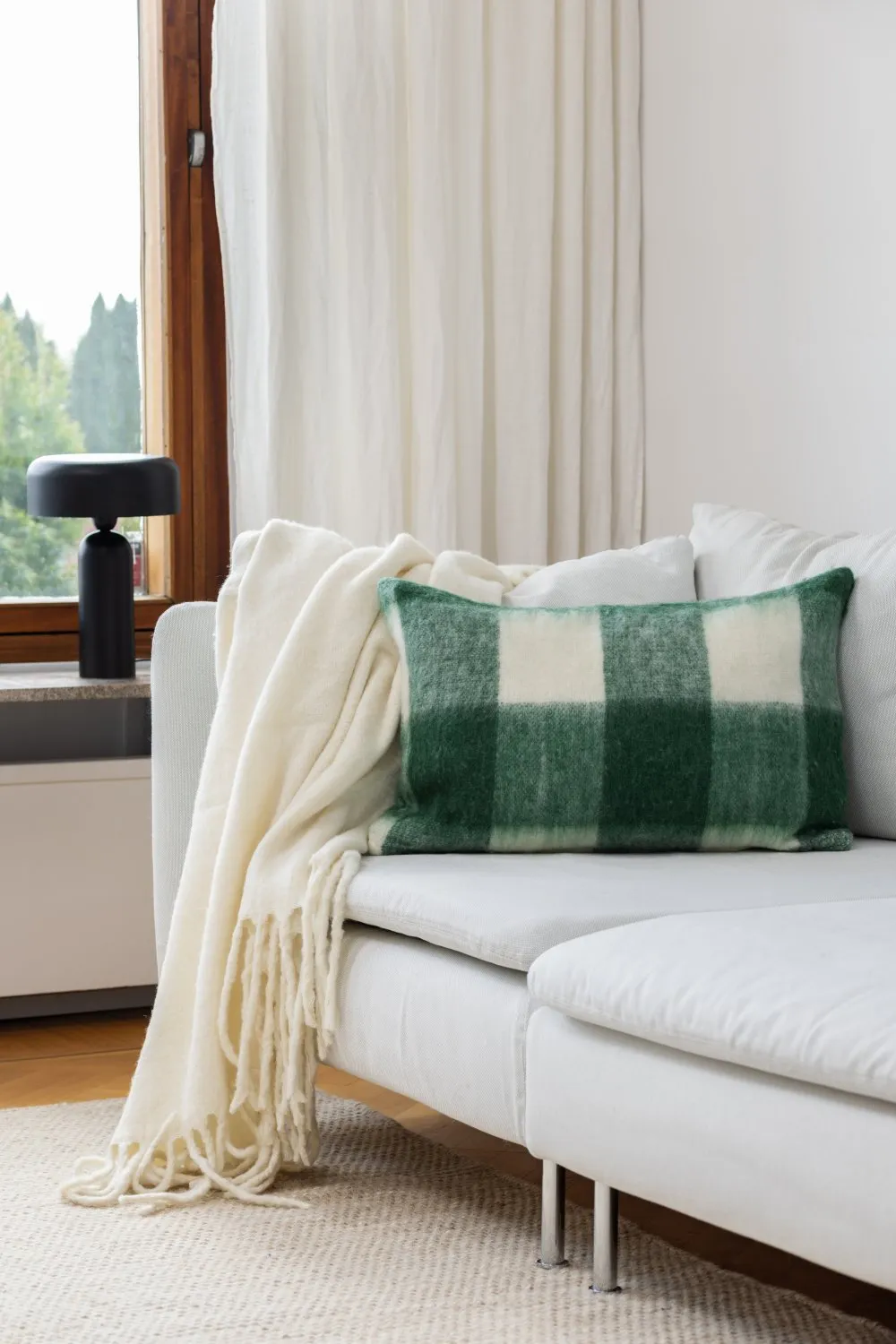 Cushion cover in wool mix - Phoebe (green)