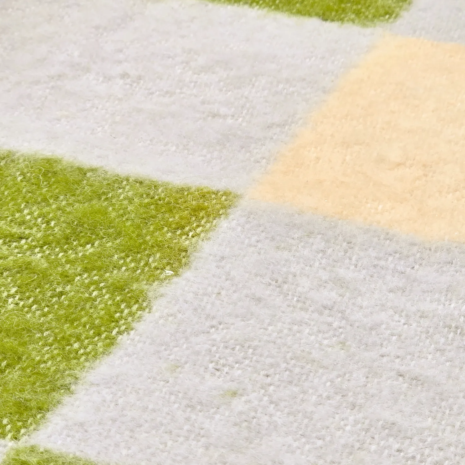 Throws - Wool blend throw - Audrey Check (beige/green/purple)