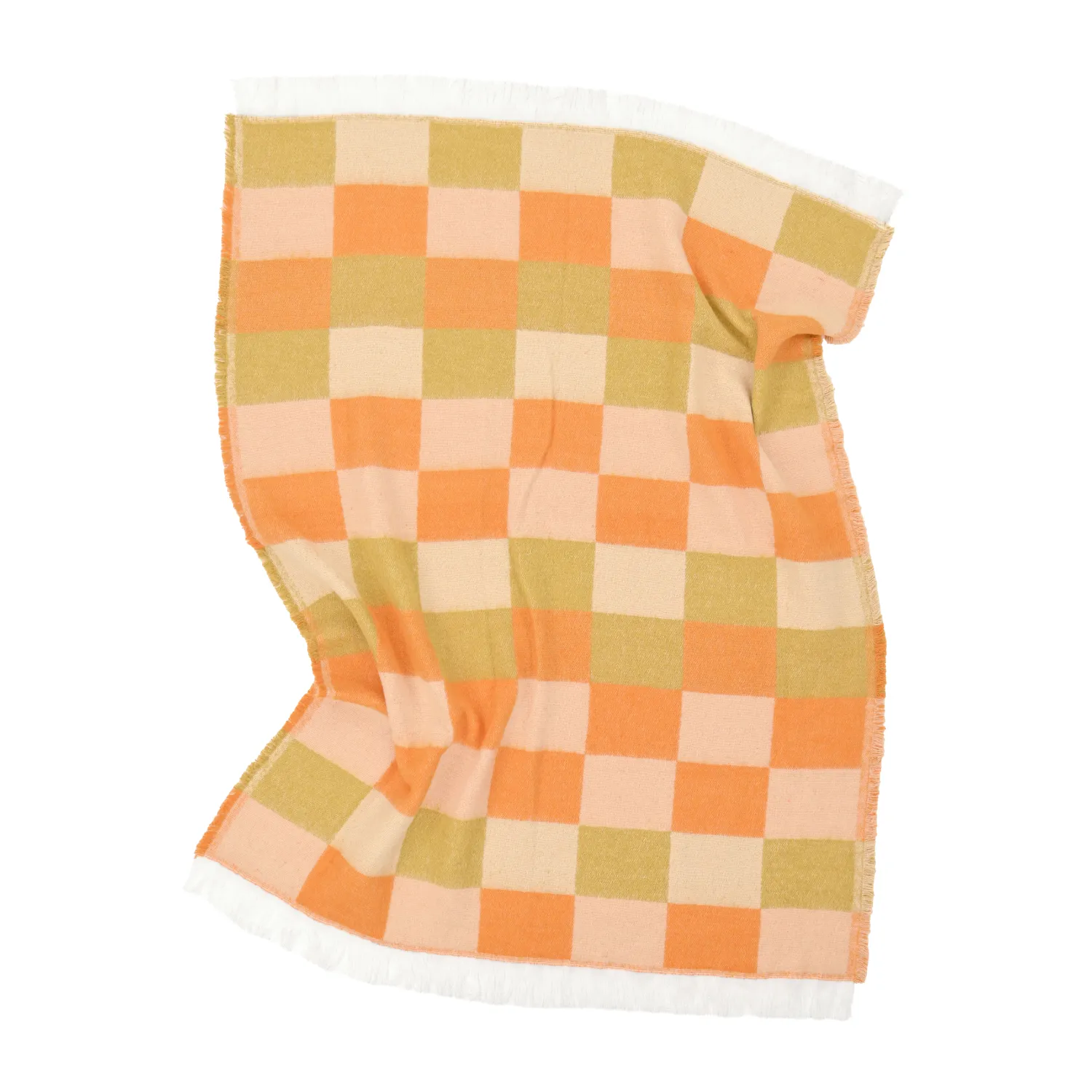 Throws - Wool blend throw - Audrey Check (beige/yellow/orange)
