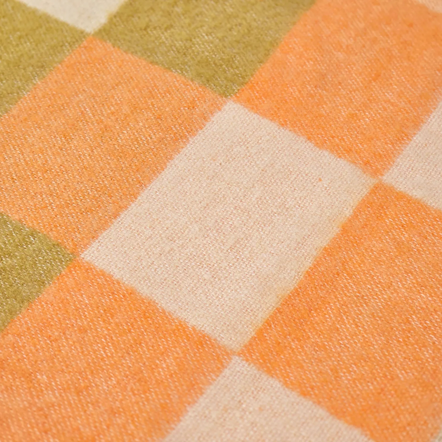 Throws - Wool blend throw - Audrey Check (beige/yellow/orange)