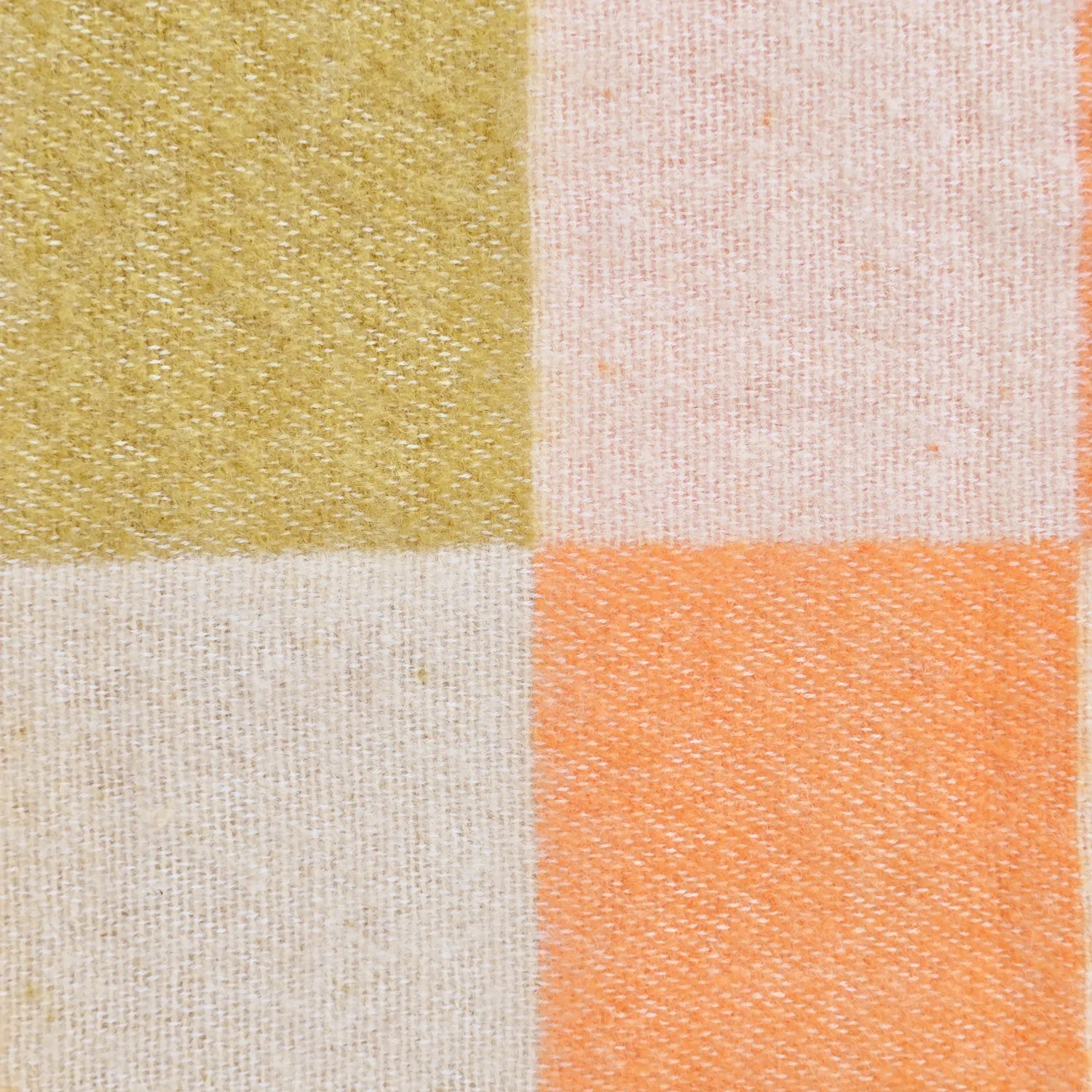 Throws - Wool blend throw - Audrey Check (beige/yellow/orange)