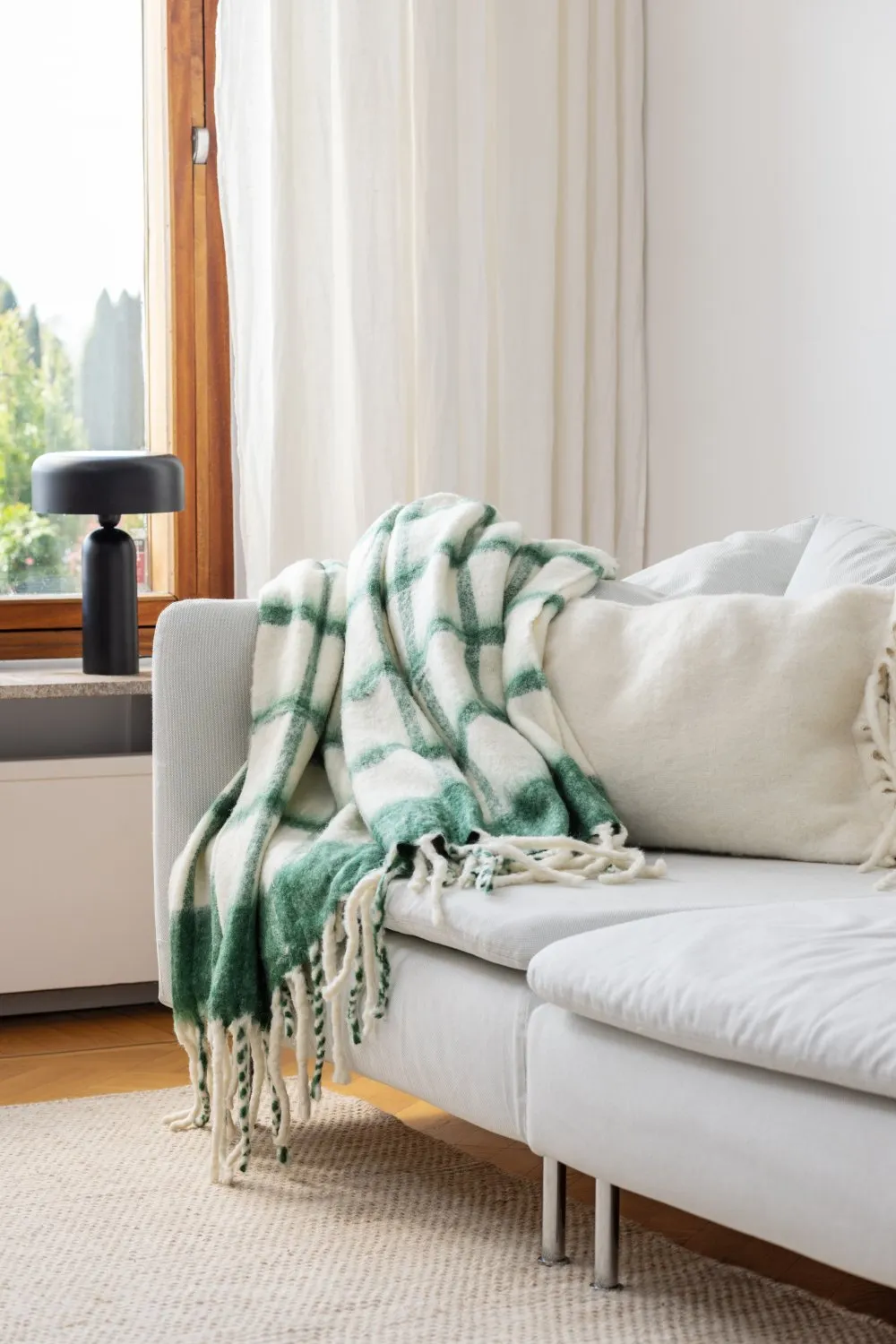 Throws - Plaid in wool mix - Rachel (green)