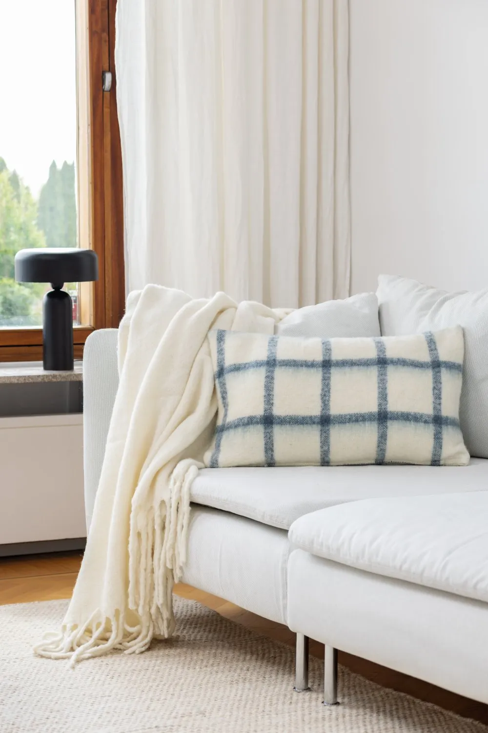 Cushion cover in wool mix - Rachel (blue)