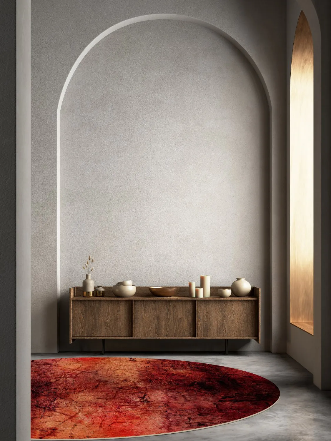 Round rug - Wells (red)