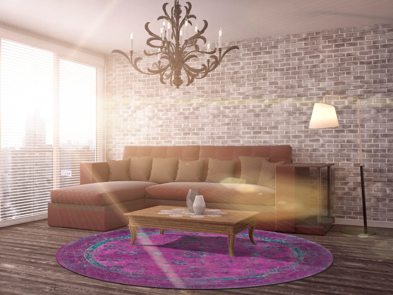 Round rug - Gombalia (purple)
