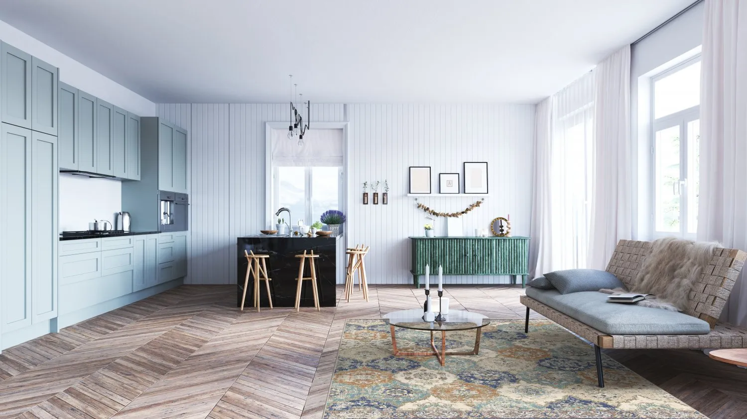 Wilton rug - Bohemia (blue/multi)