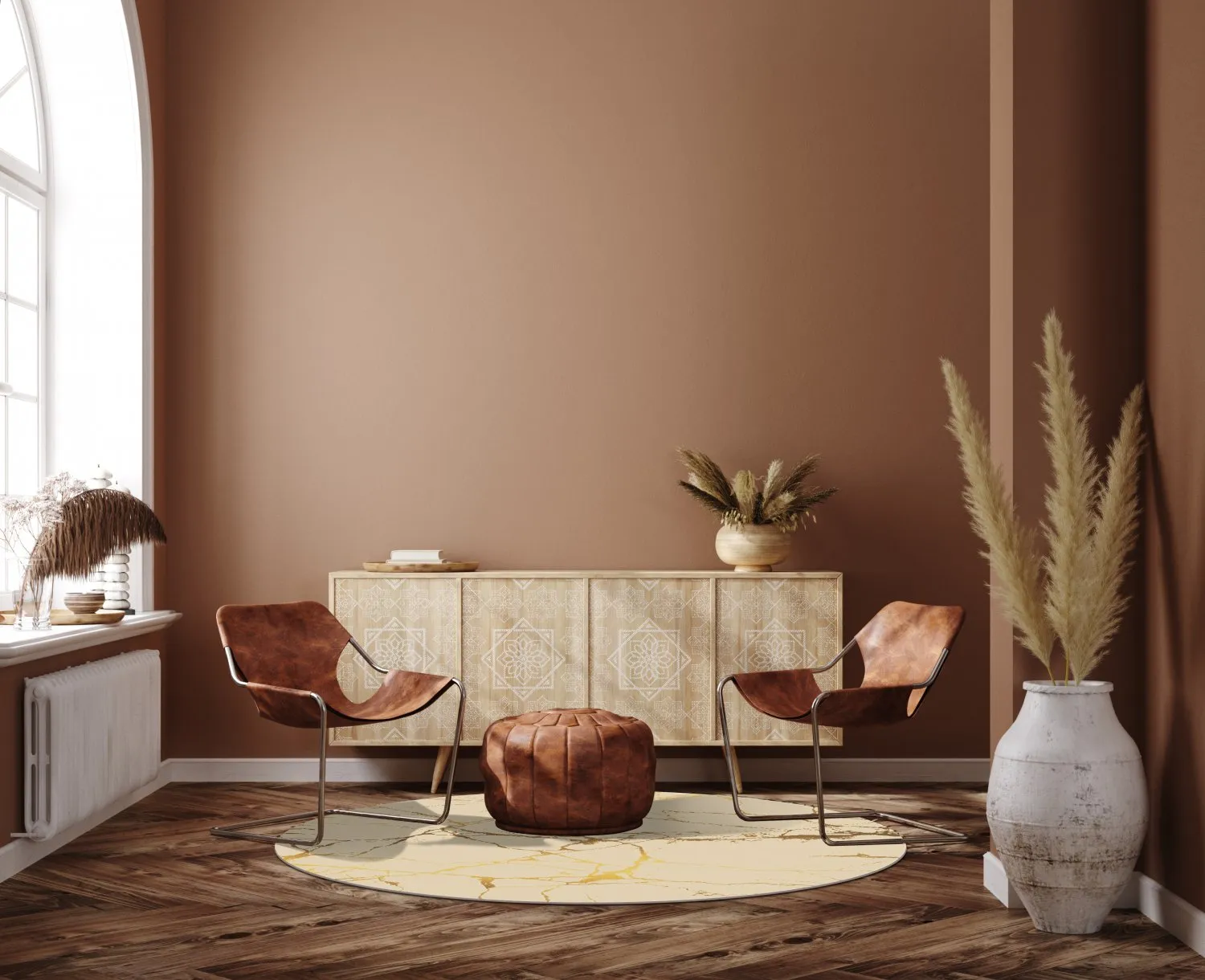 Round rug - Vieste (beige/gold)