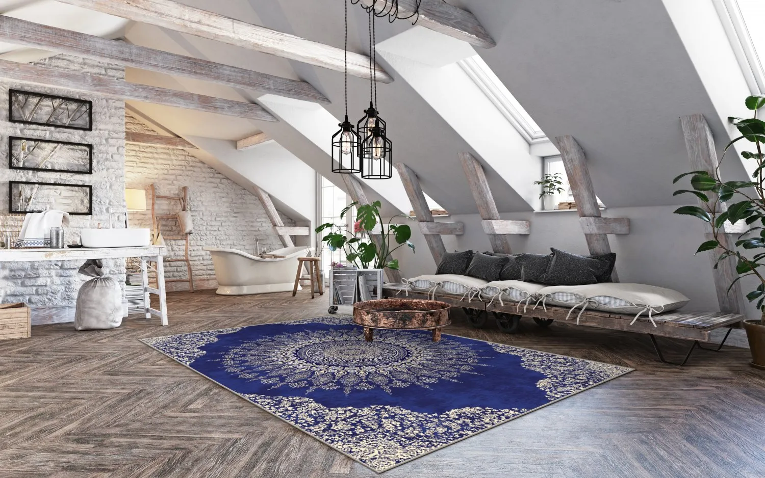 Wilton rug - Sandrigo (blue/beige)