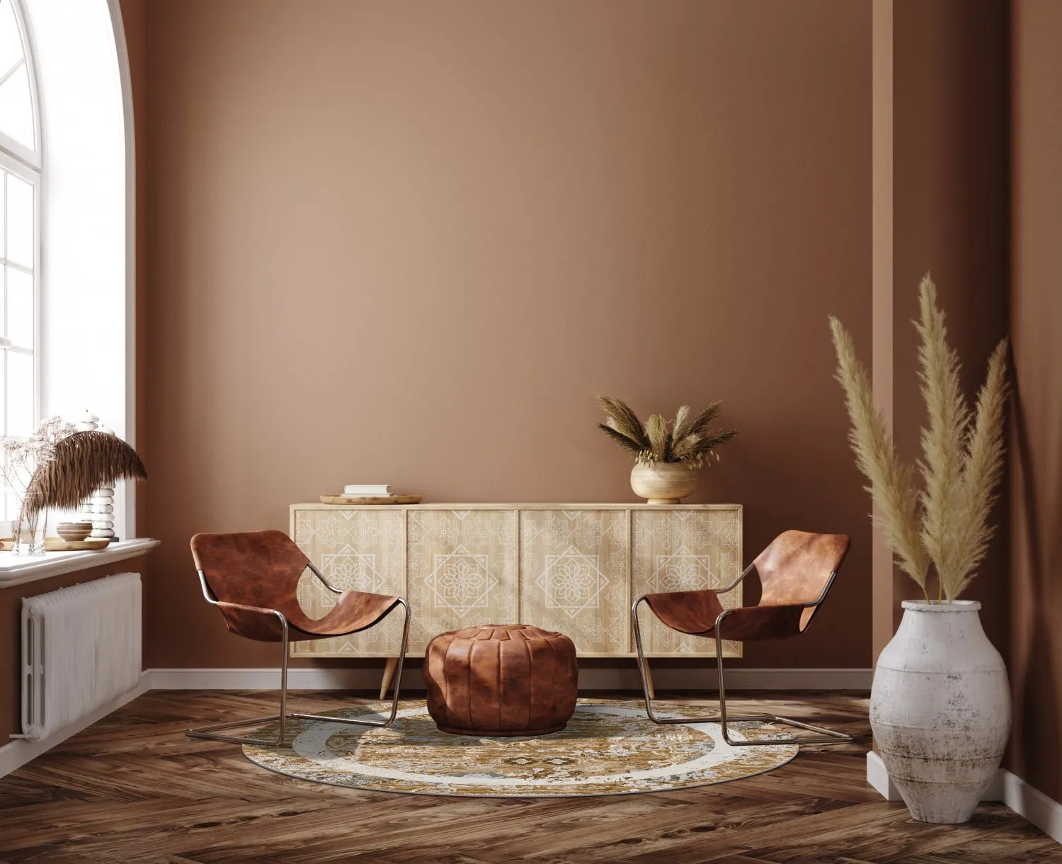 Round rug - Lefkada (brown/multi)