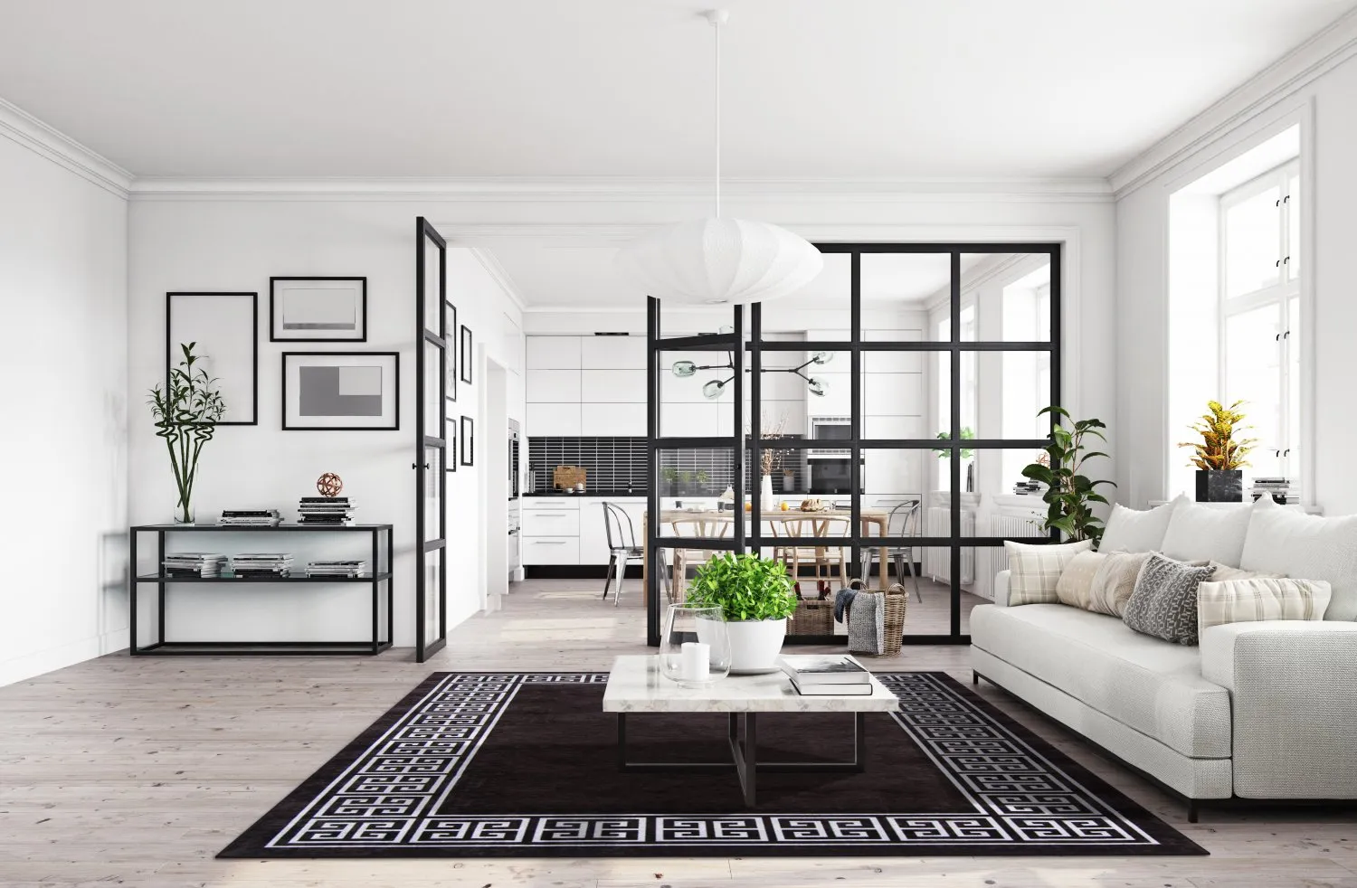 Wilton rug - Kuba (black/white)