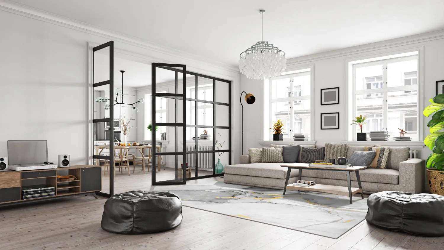 Wilton rug - Manilva (grey/white/gold)