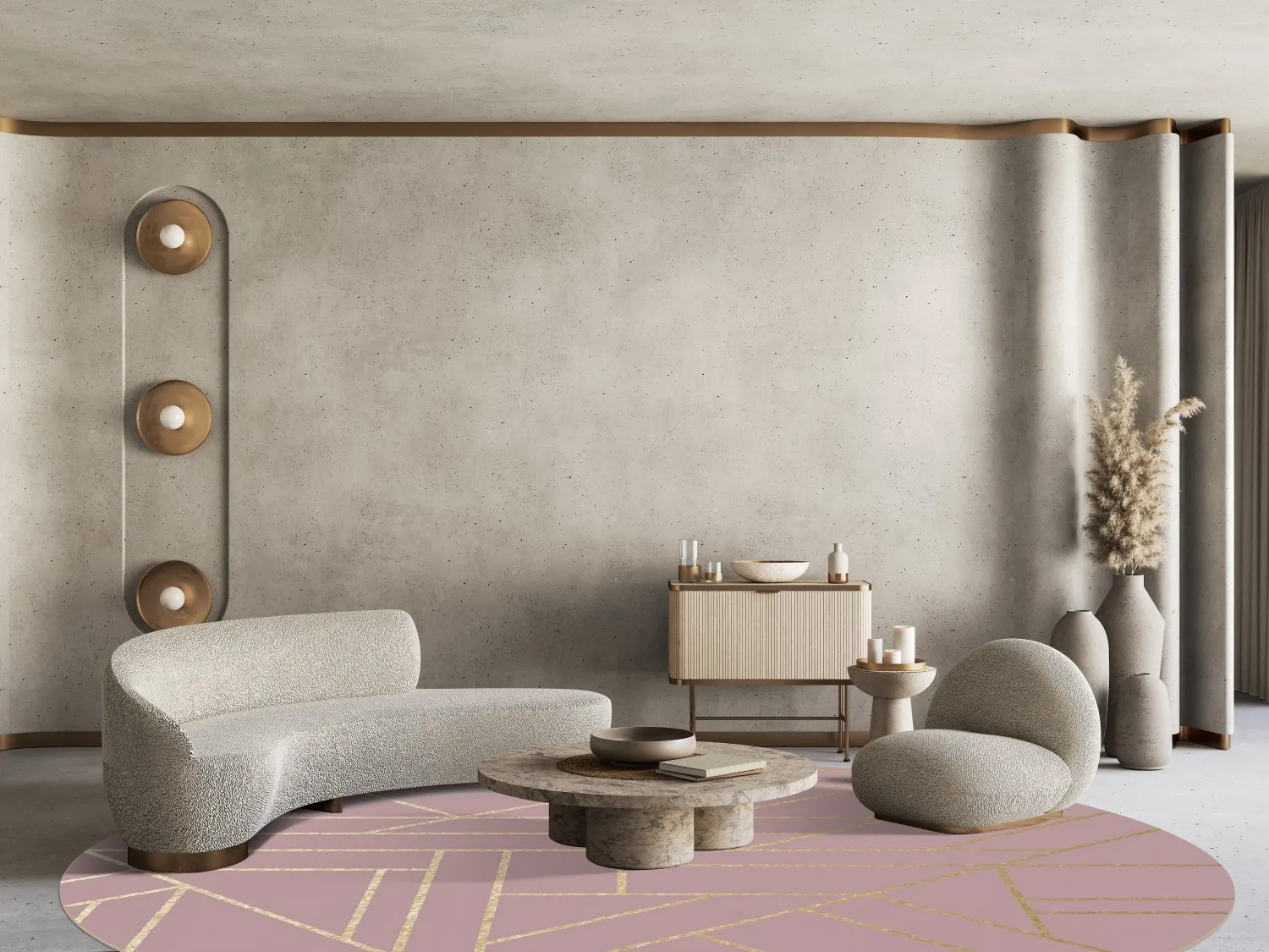 Round rug - Marino (pink)
