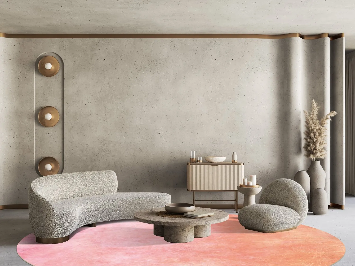 Round rug - Baden (pink)