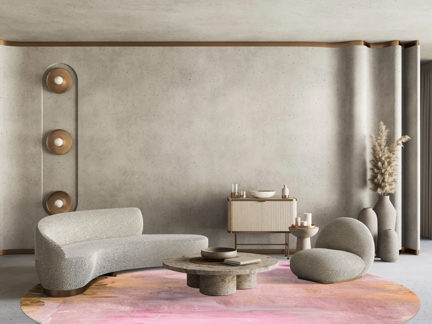 Round rug - Bonn (pink)